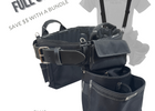 Choice of Buckle: Leather-tipped Metal Buckle, Color: Black with White Stitching