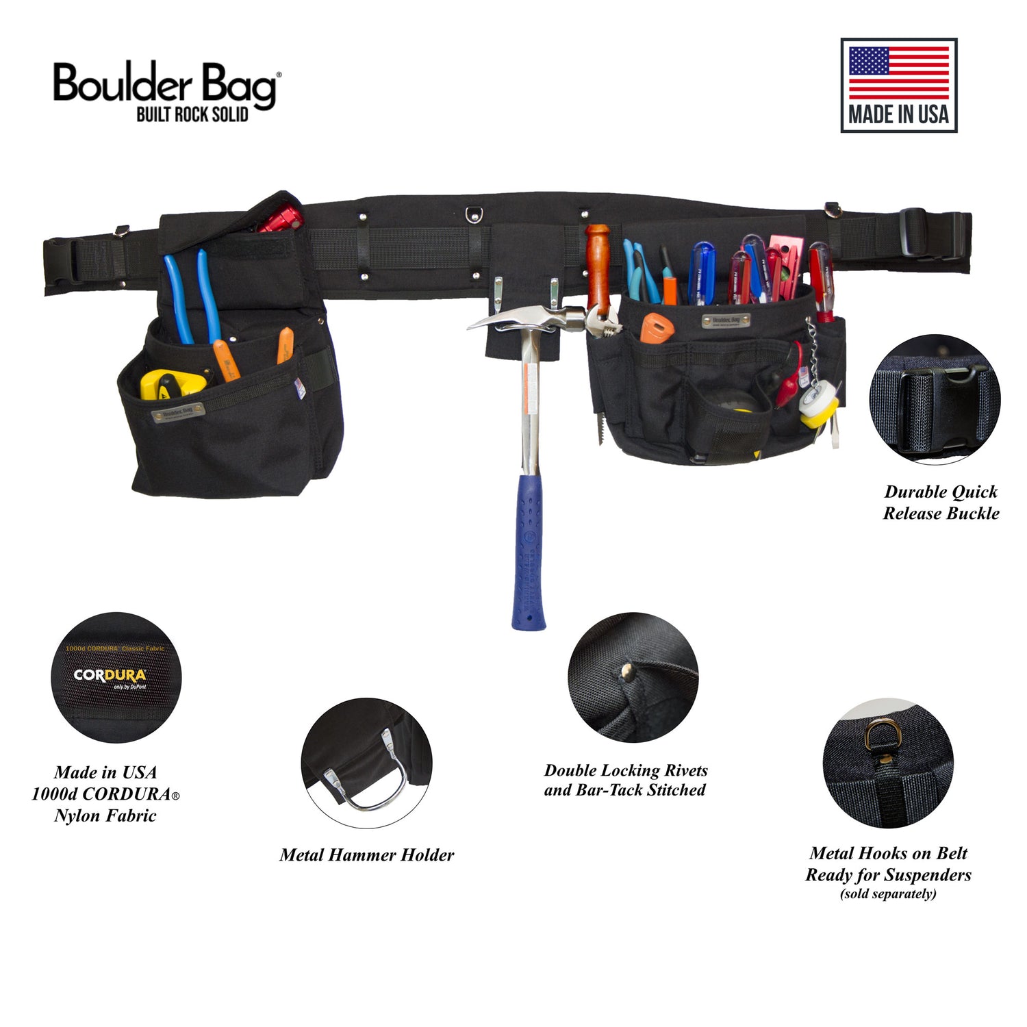 Boulder Bag Ultimate Electrician Comfort Combo Tool Belt Boulder Tool