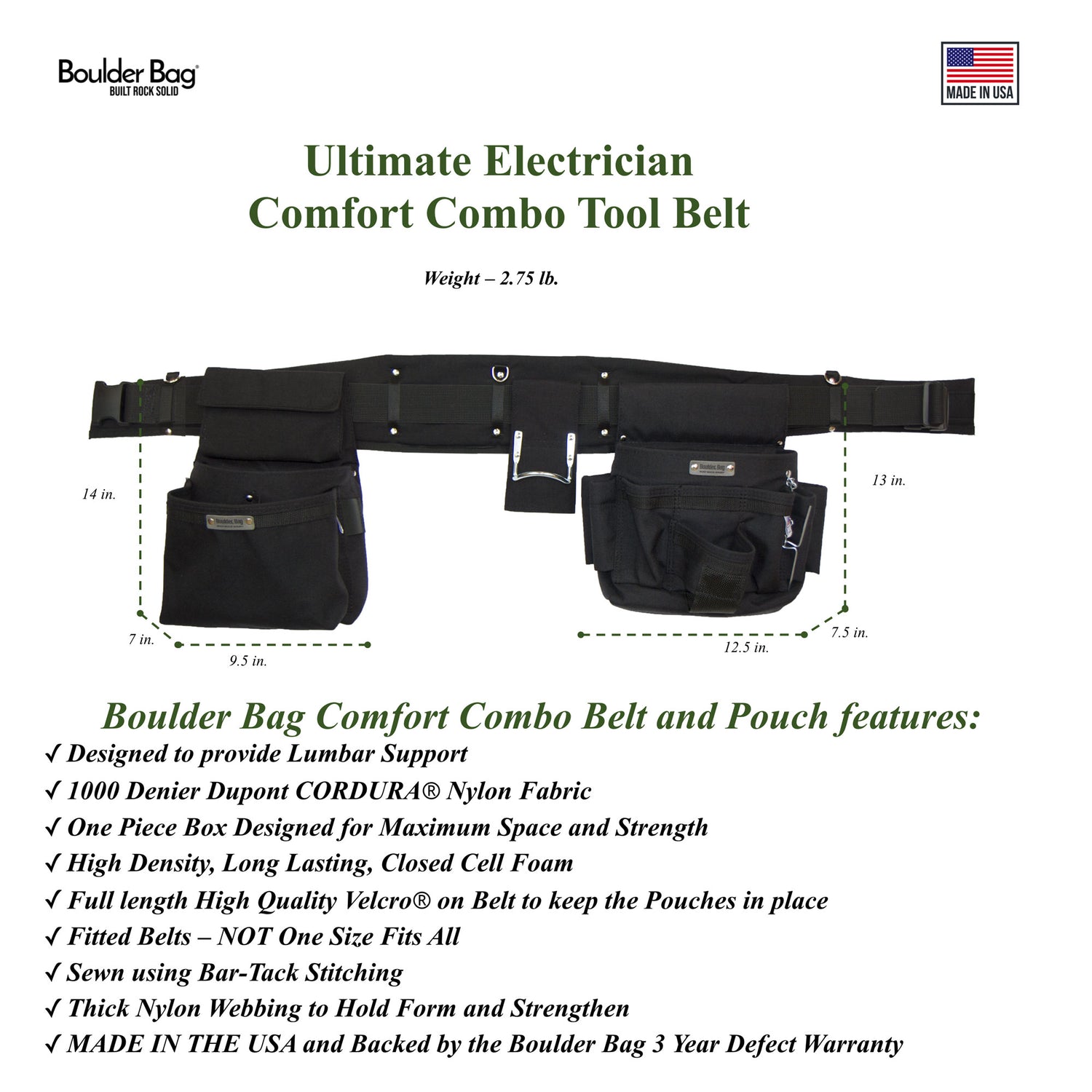 Boulder Bag Professional Carpenter MAX Comfort Combo Tool Belt - View #2