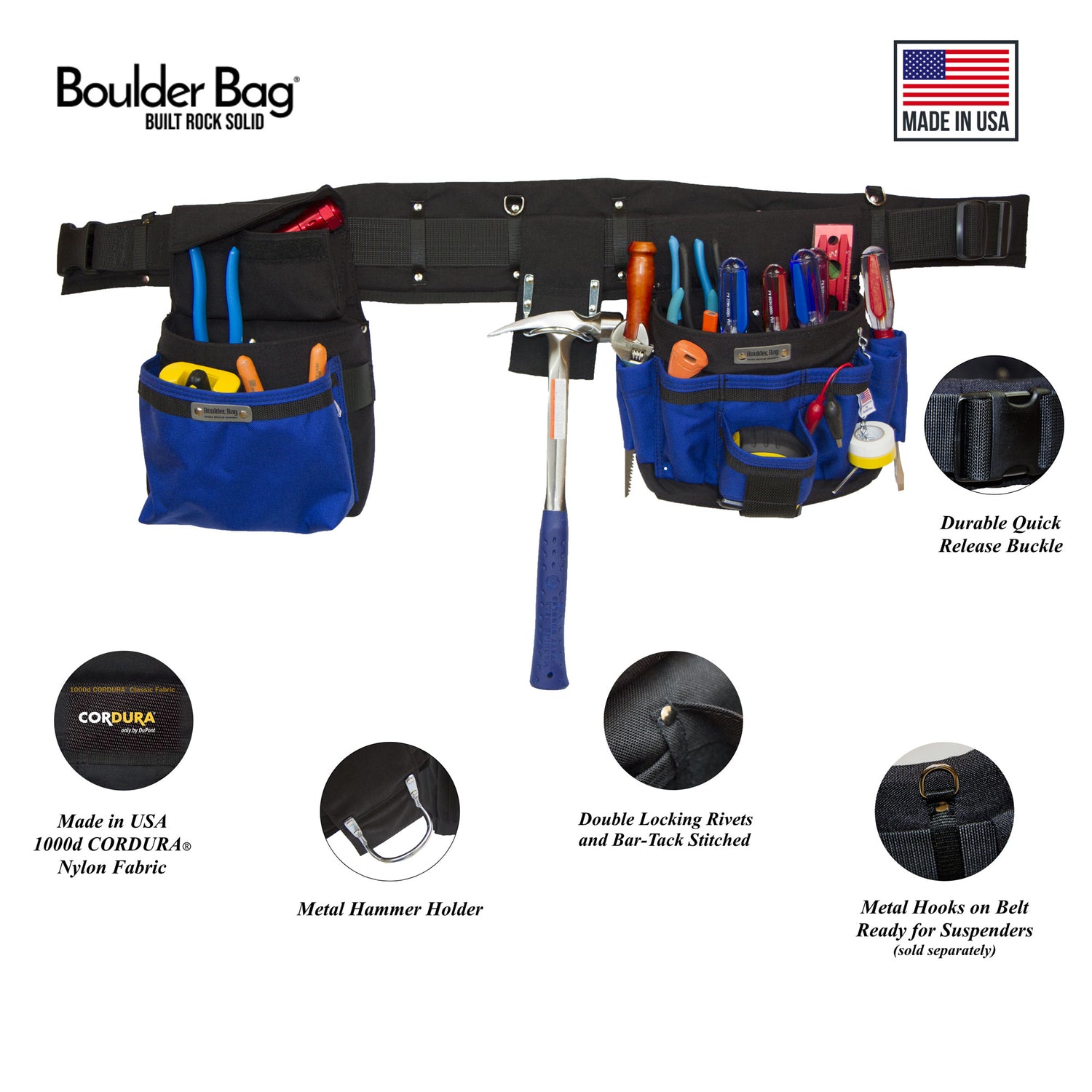 Boulder Bag Ultimate Electrician Comfort Combo Tool Belt Boulder Tool