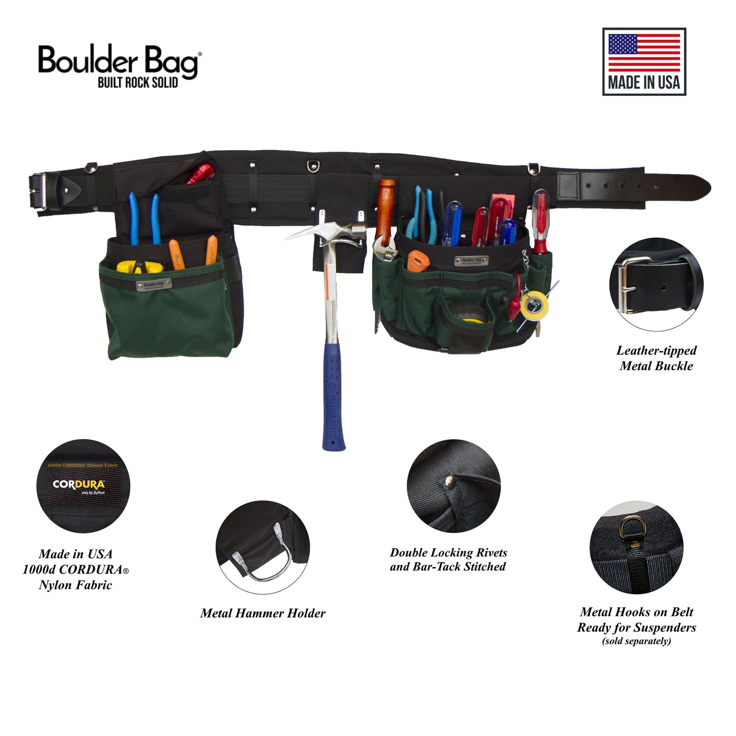 Boulder Bag Ultimate Electrician Comfort Combo Tool Belt Boulder Tool