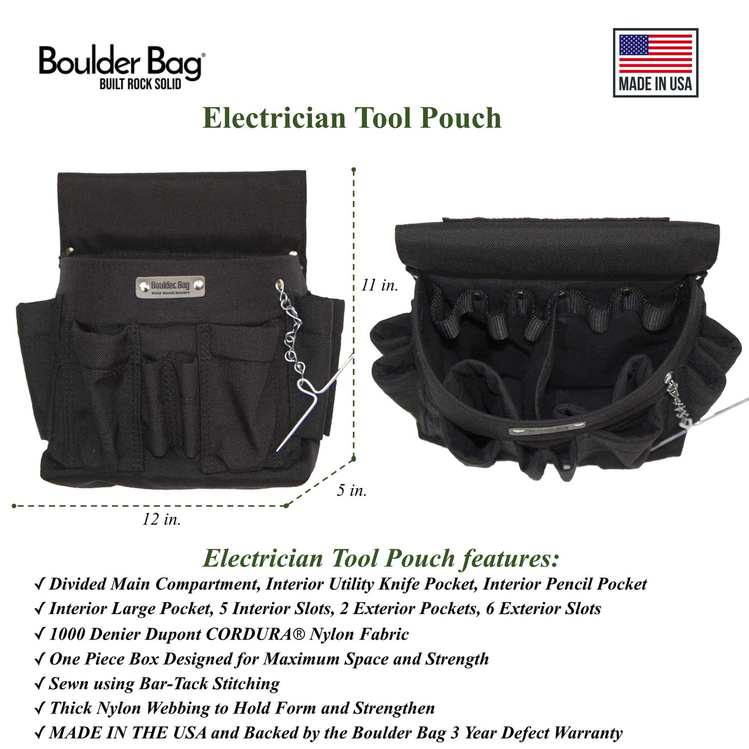 Boulder Bag 120-BK Black Right Tool Pouch